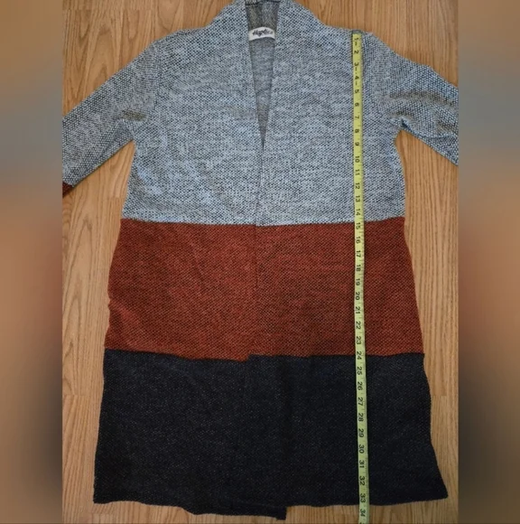 Women's Colorblock Open Front Cardigan - Picture 6 of 6